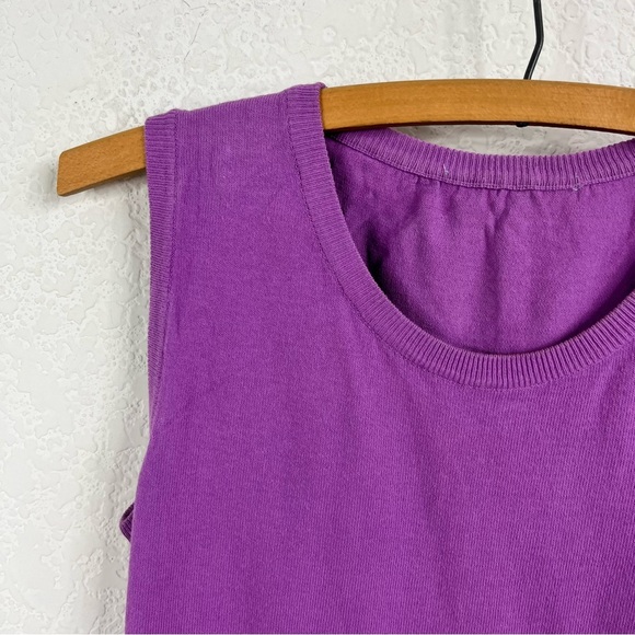 Leonard Paris Knit Jewel Tone Cotton Sleeveless Shell Sweater - Picture 2 of 8
